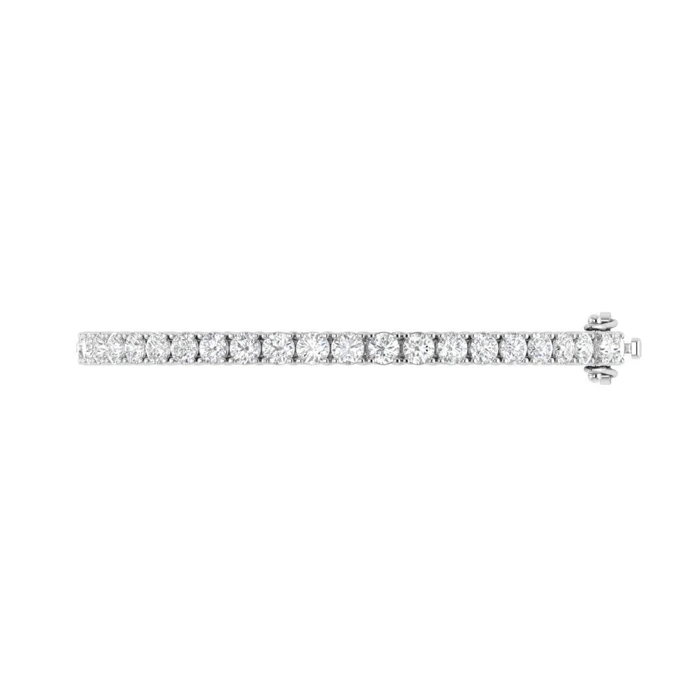 18k White Gold Plated Tennis Bracelet 4MM with Round Moissanite N4863