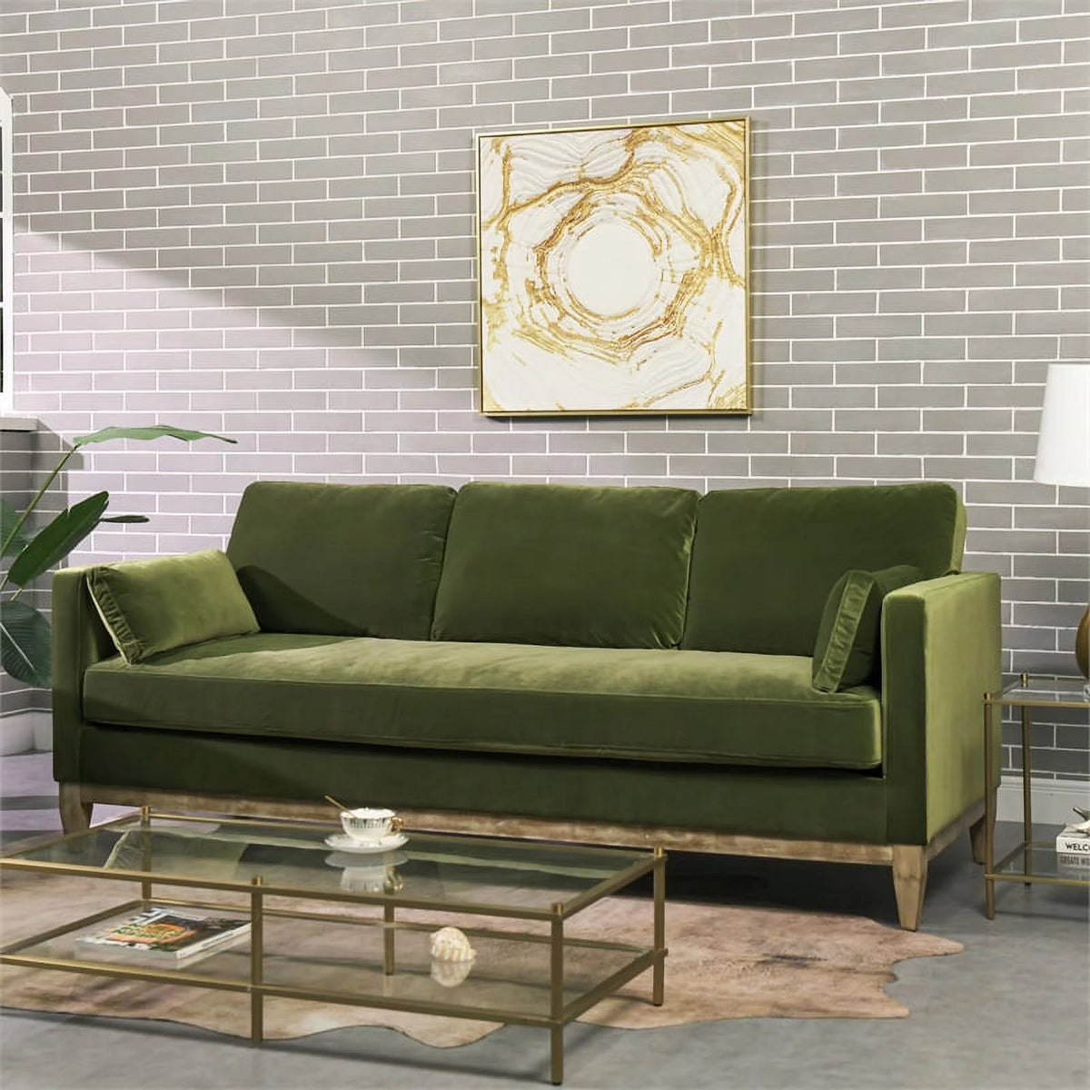 Olive Green Sofa Q117213