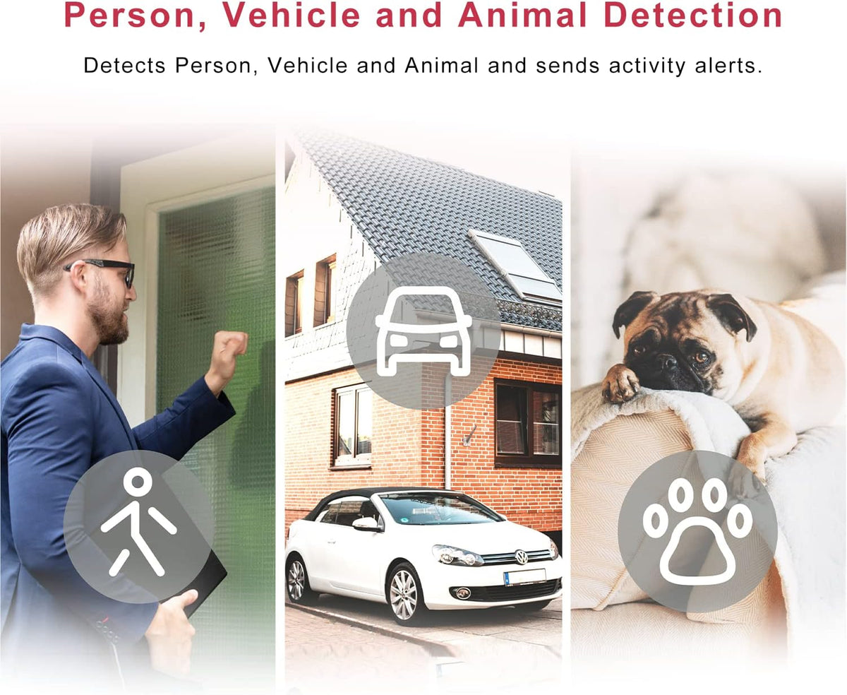 4pc 1080p WiFi Indoor Security Camera with Night Vision T52653