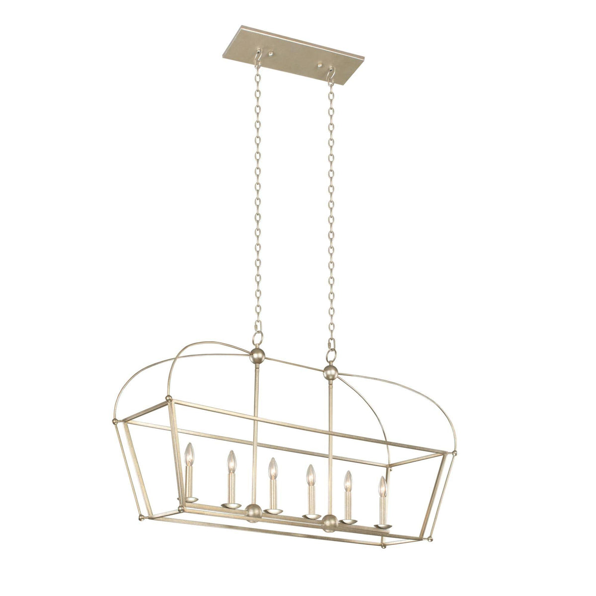 Six Light Island Warm Silver Finish Z172389