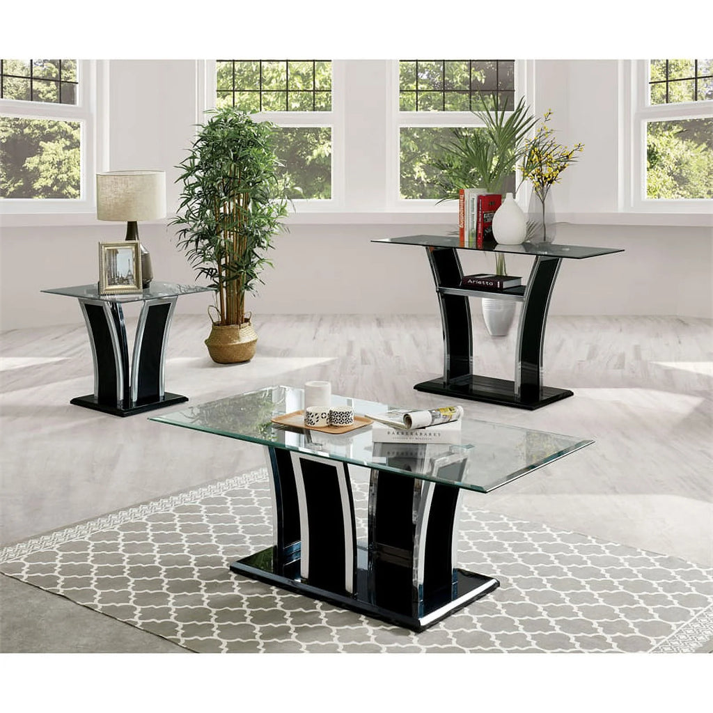 Black 3-Piece Metal Coffee Table Set K7370