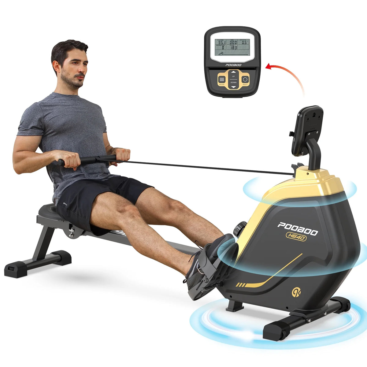 Rowing Machine with Digital Monitor and Electromagnetic Resistance Z3831