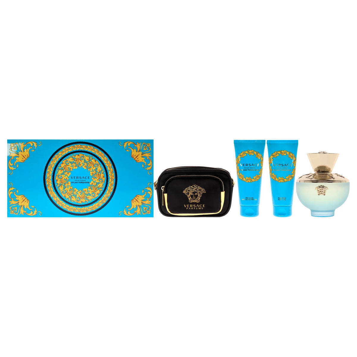 4 Pc Gift Set EDT Spray, Perfumed Body Gel, Bath and Shower Gel, Pouch M37505