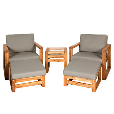 5-Pc. Acacia Wood Outdoor Chat Set T5650