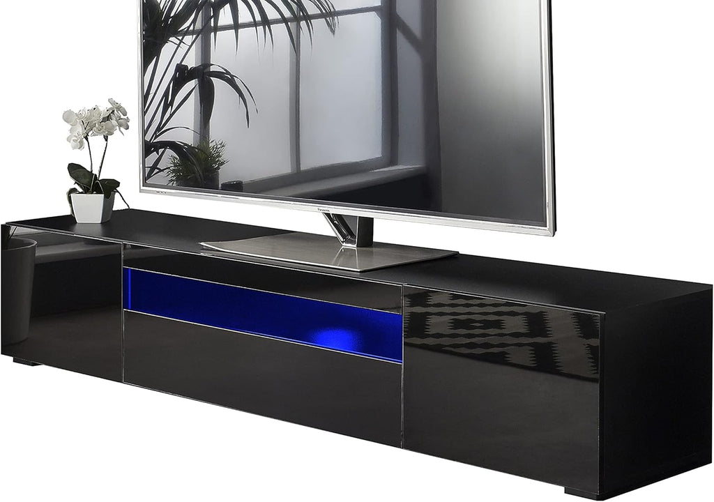 Modern Black Modular TV Cabinet with LED Lights S51793