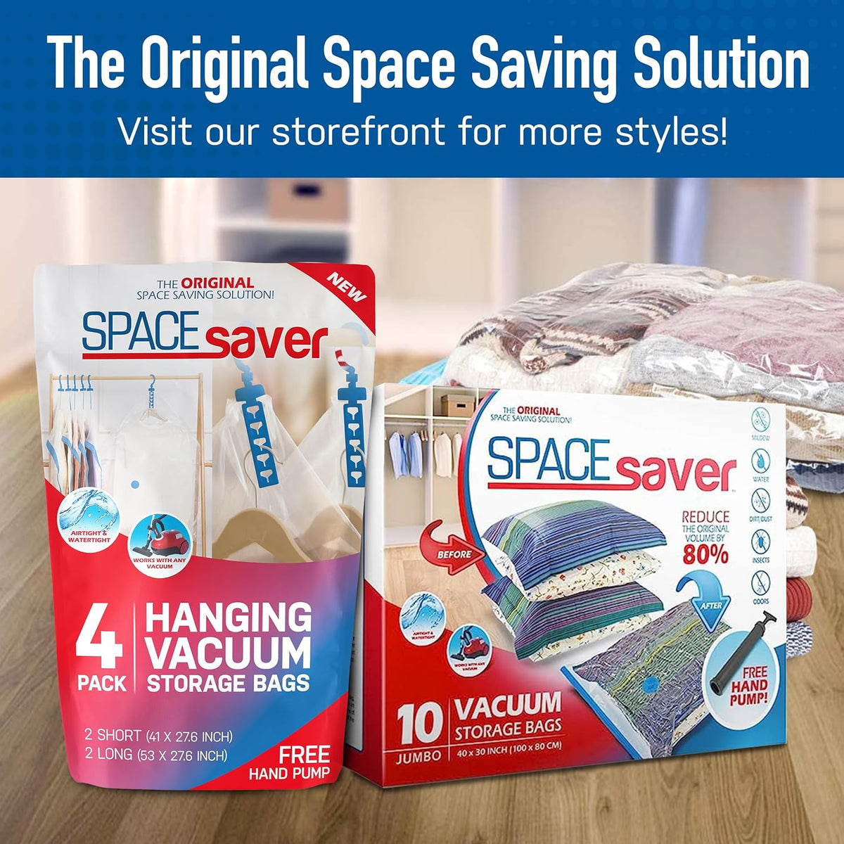 10-Pack Vacuum Storage Bags with Electric Pump B6087