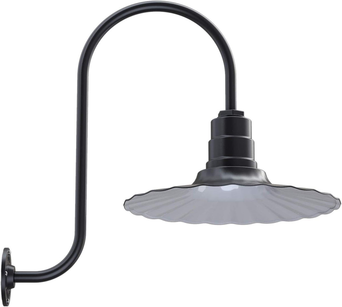 16 inch Radial Wave 23 inch Gooseneck Galvanized Barn Light D851140