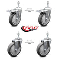 5 inch Thermoplastic Rubber Swivel Stem Caster Set 2 Total Lock Brake B563339