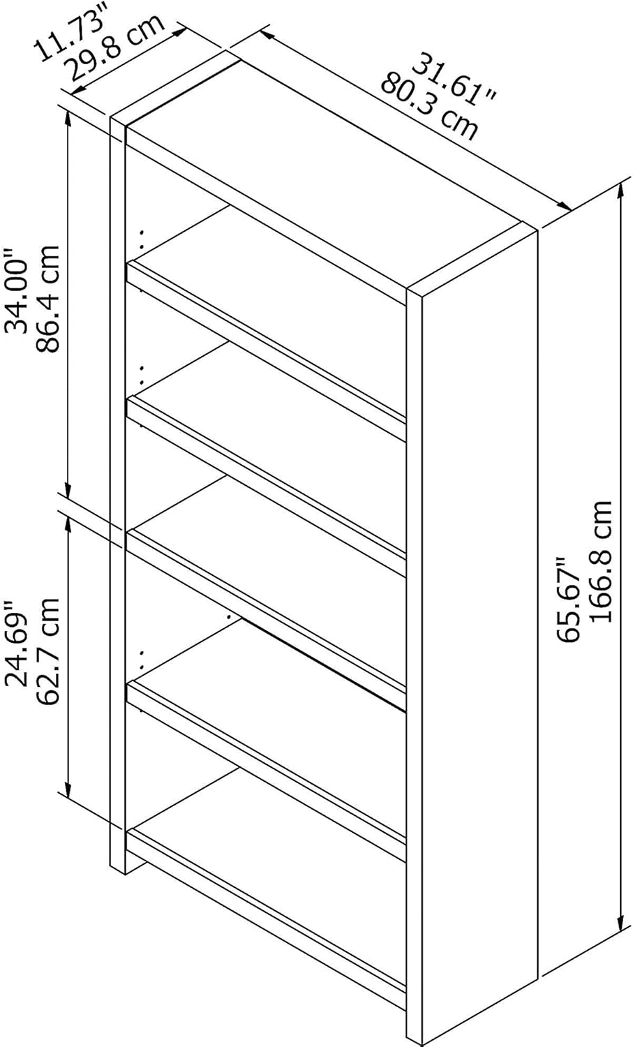 5 Shelf Bookcase F147990