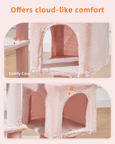 39.4-Inch Plush Cat Tree with 5 Scratching Posts W161172