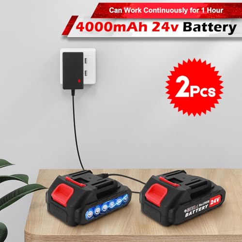 24V Cordless Electric Leaf Blower with 2 Pack Batteries and Charger Z47611