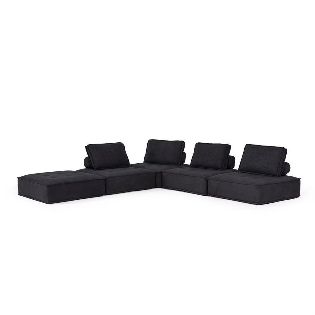 Black 5-Piece Modular Sectional Sofa Z7963