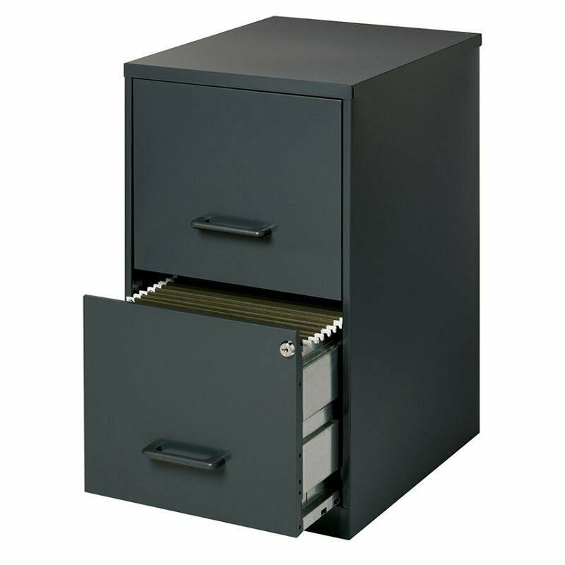 2 Drawer Black Letter File Cabinet H944862