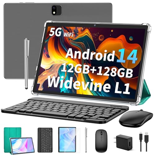 Android 14 Tablet with Keyboard, 12GB RAM, 128GB Storage, 10 Inch 2-in-1 Tablet U687630