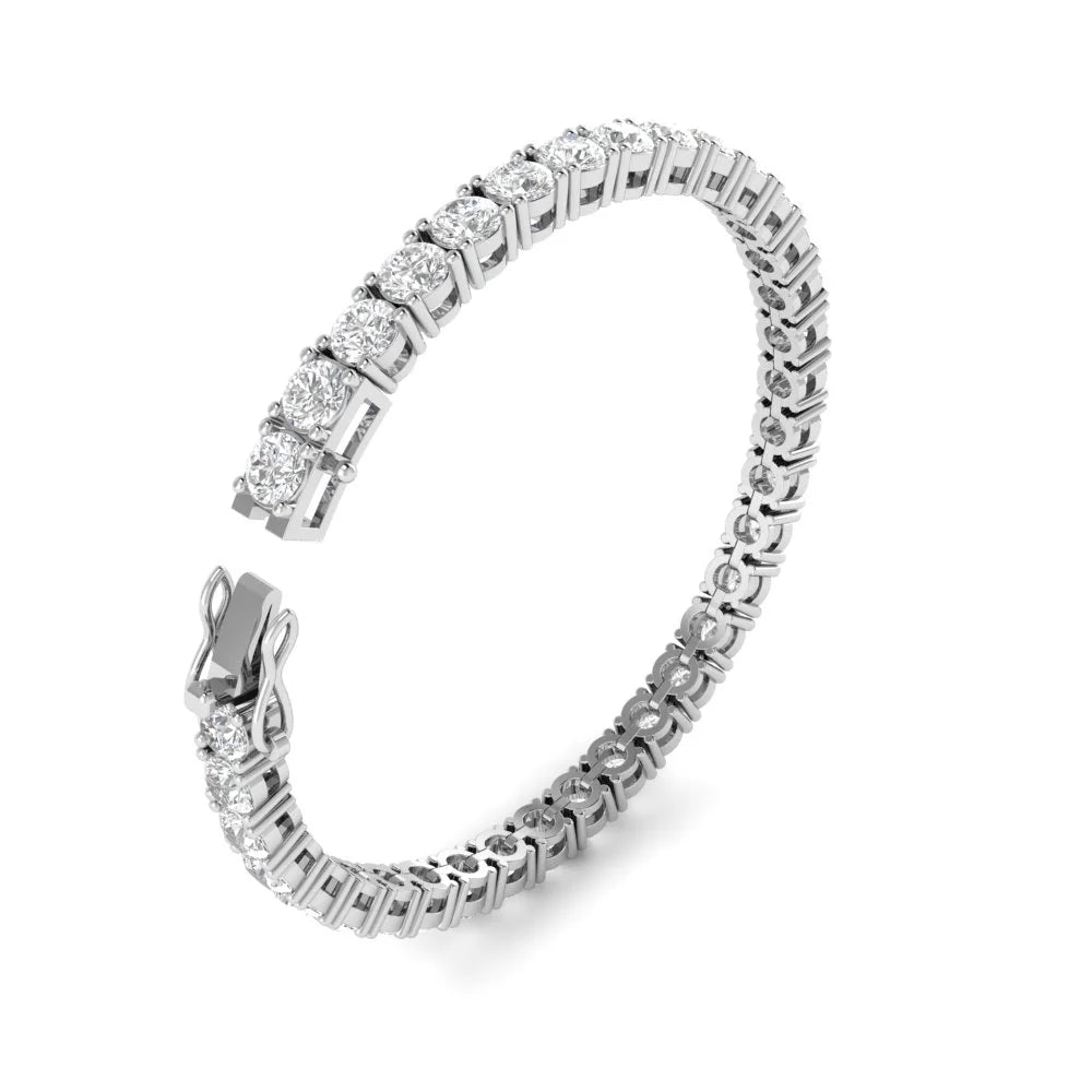 18k White Gold Plated Tennis Bracelet 4MM with Round Moissanite N4863