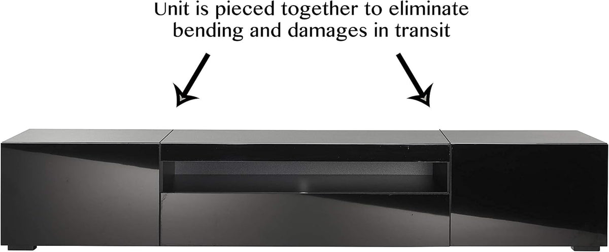 Modern Black Modular TV Cabinet with LED Lights S51793