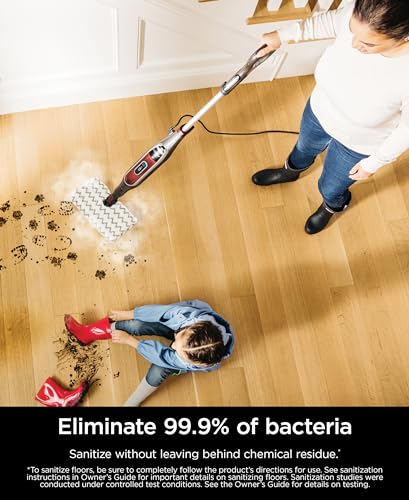 White Steam Mop with 2 Washable Pads I627