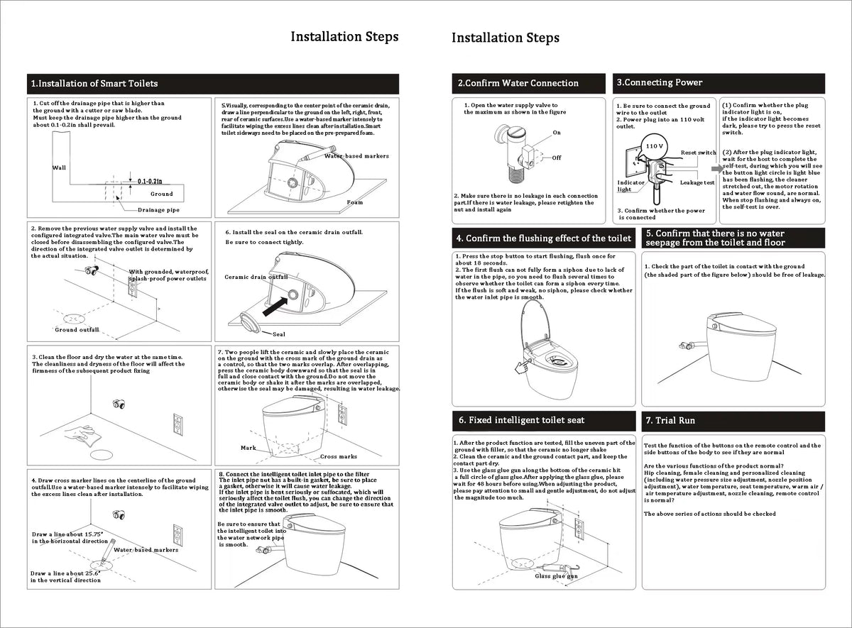 Smart Toilet with Bidet, Auto Open/Close Lid, Auto-Flush, Heater, Remote Control and Water Tank R456