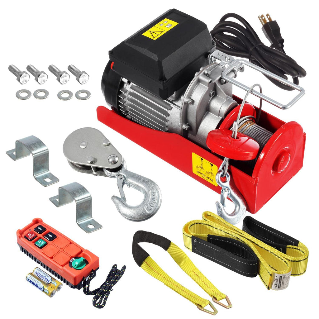 440lbs Automatic Electric Cable Hoist with Wireless Remote Control 120V Overhead Winch, 38ft Lifting Height W3471