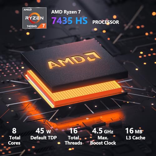 15.6 FHD 144Hz IPS Gaming Laptop with AMD Ryzen 7 7435HS, RTX 4050, 32GB DDR5, 1TB SSD F8876
