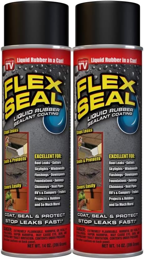 14 oz 2-Pack Black Waterproof Rubber Spray Sealant Coating T23253