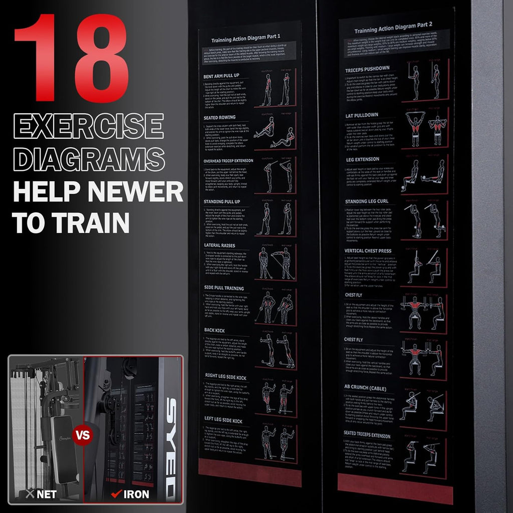 Multifunctional Home Gym Equipment with 150LBS Weight Stack Q179451