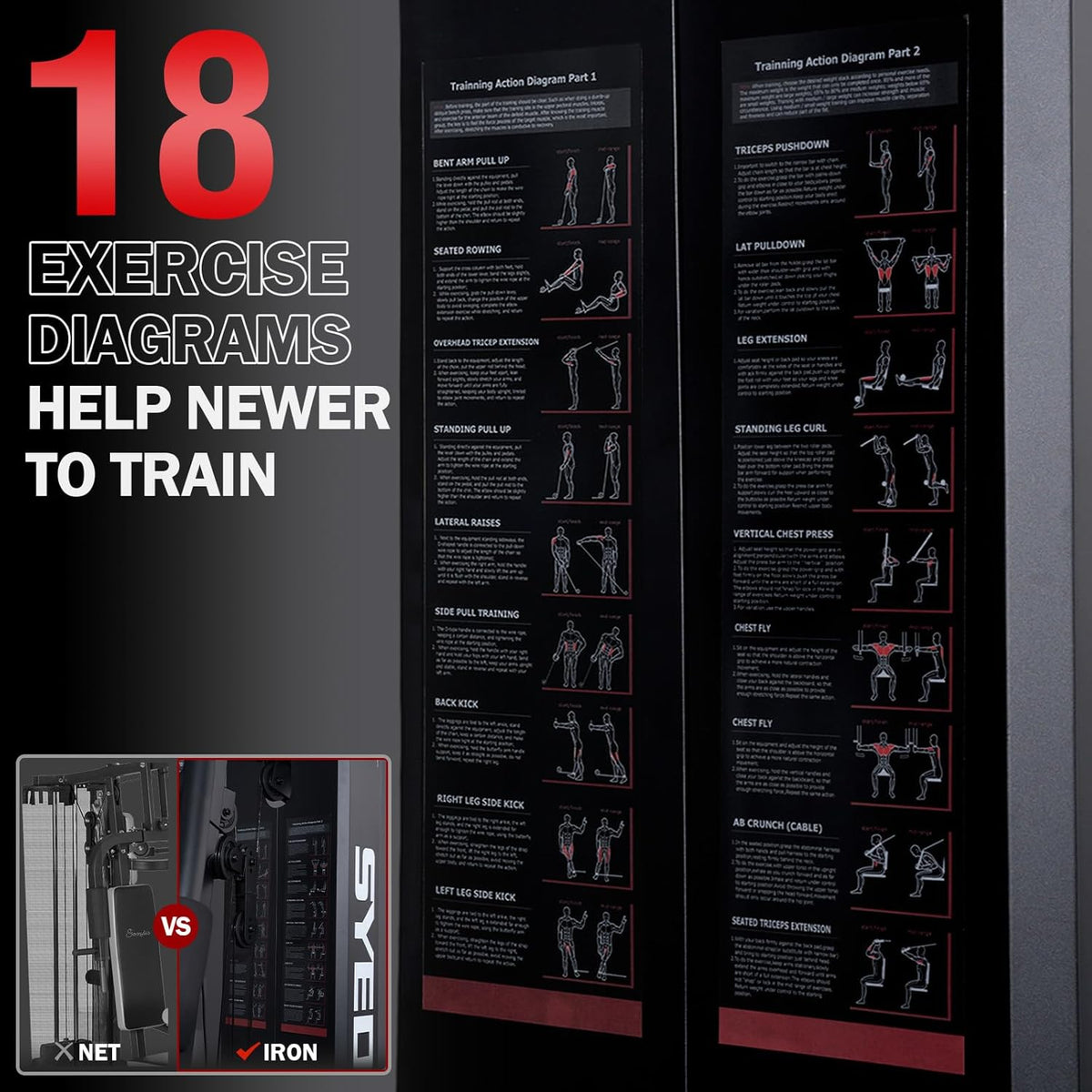 Multifunctional Home Gym Equipment with 150LBS Weight Stack Q179451