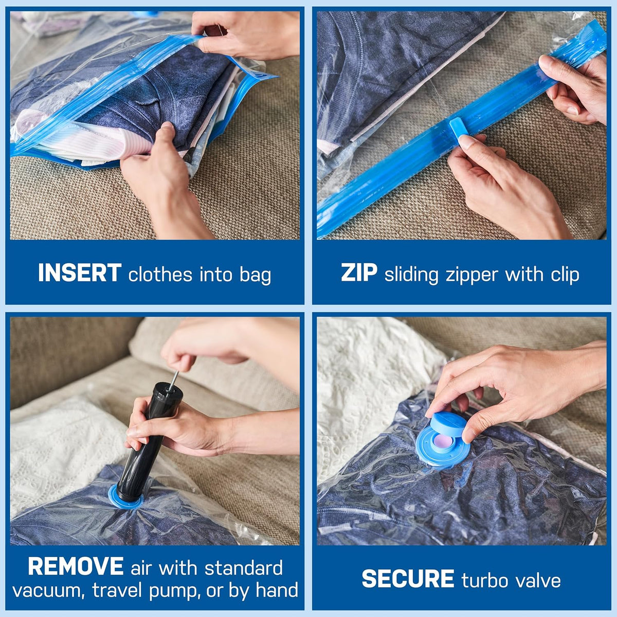 10-Pack Vacuum Storage Bags with Electric Pump B6087