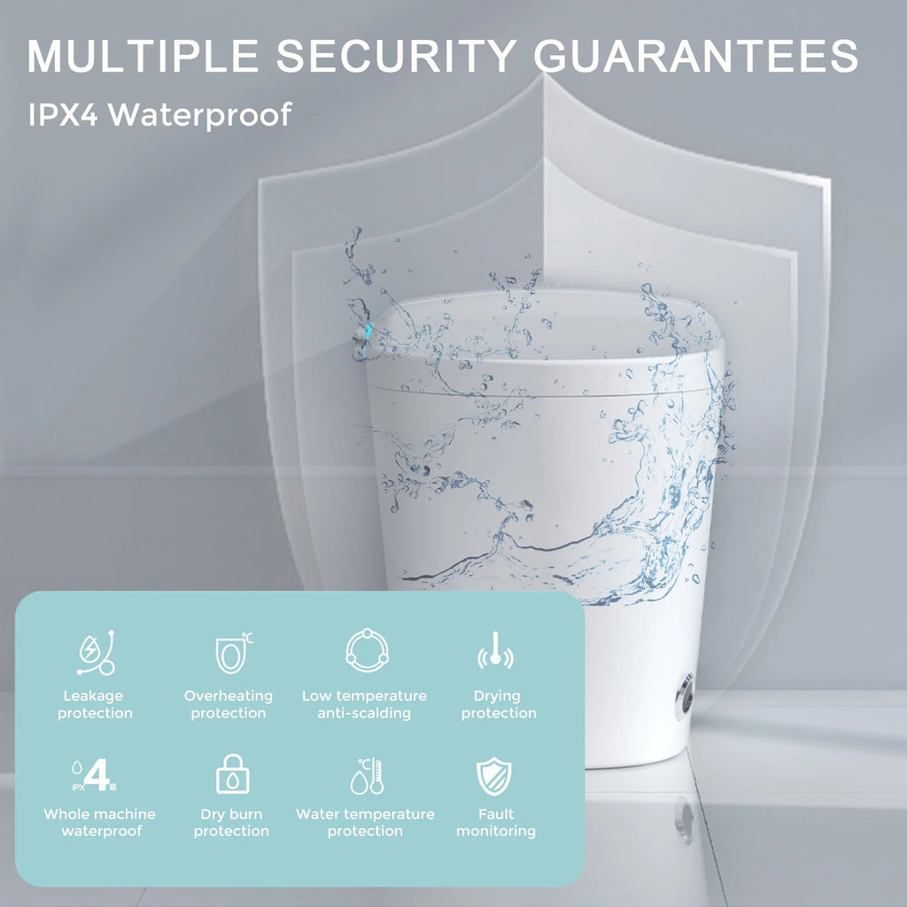 Smart Toilet with Bidet, Auto Open/Close Lid, Auto-Flush, Heater, Remote Control and Water Tank R456
