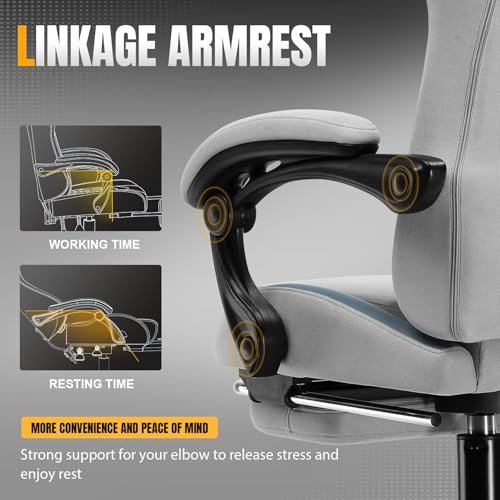Coal-Black Gaming Chair with Foot Rest K713
