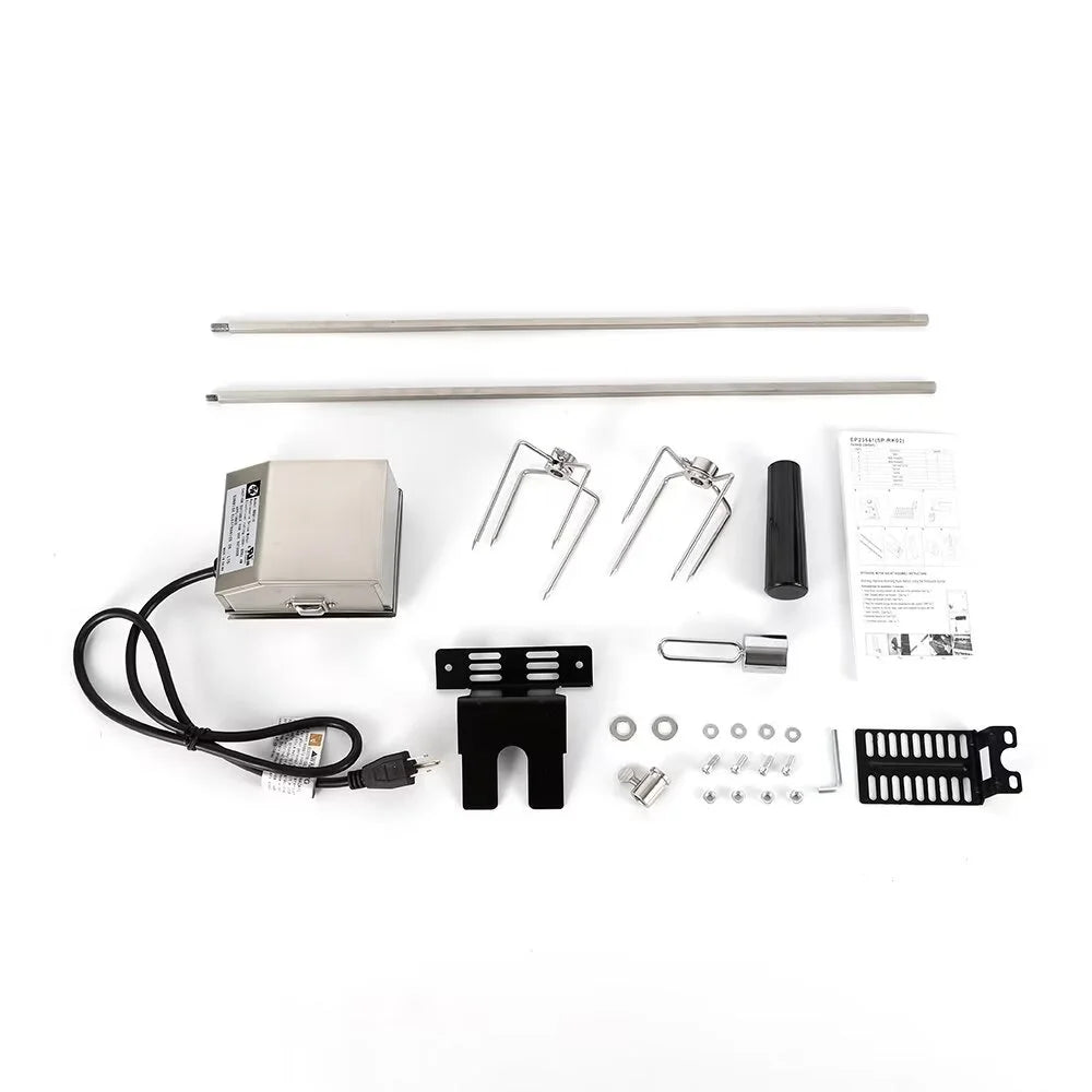 110V Stainless Steel Universal Complete Grill Rotisserie Kit F70870