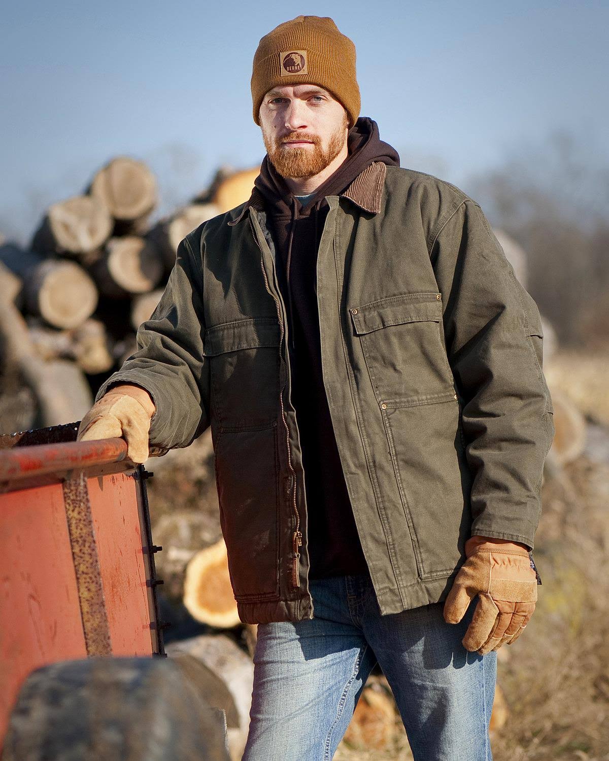 Washed Chore Coat Olive S Regular A95786