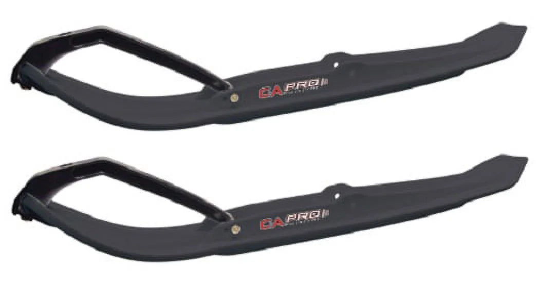 Black MTX Snowmobile Skis with 4" Round Bars Complete Kit O463