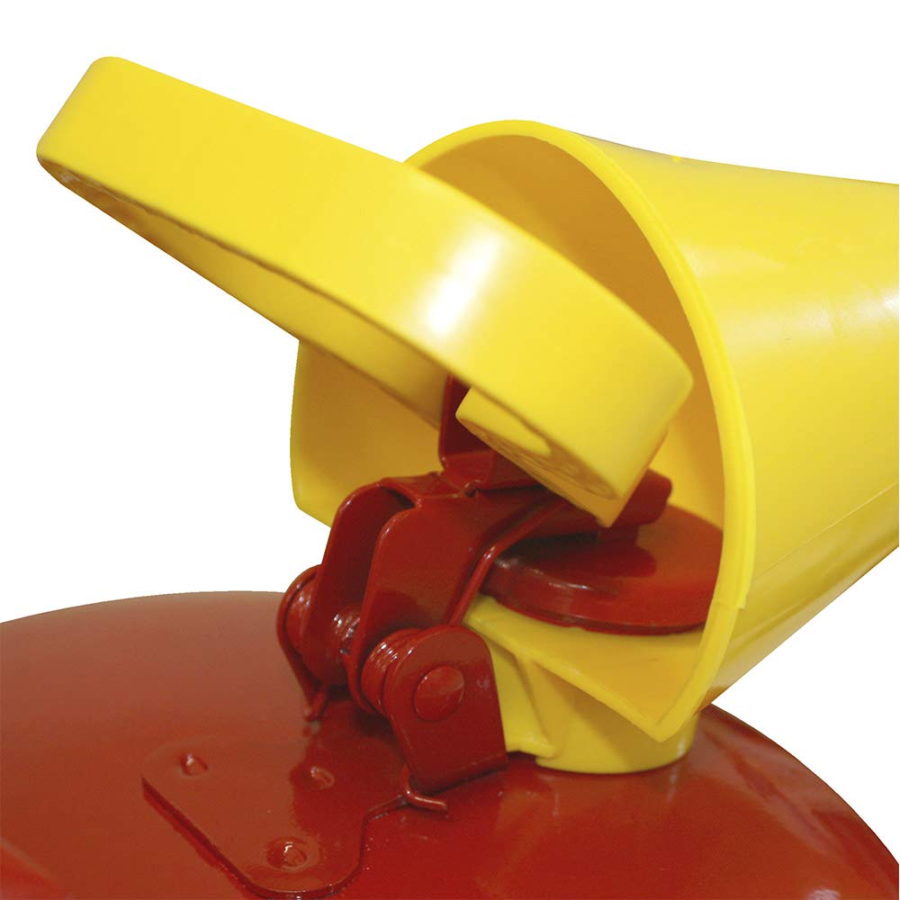 Red Galvanized Steel Type I Gasoline Safety Can with Funnel, 5 gallon Capacity P3702