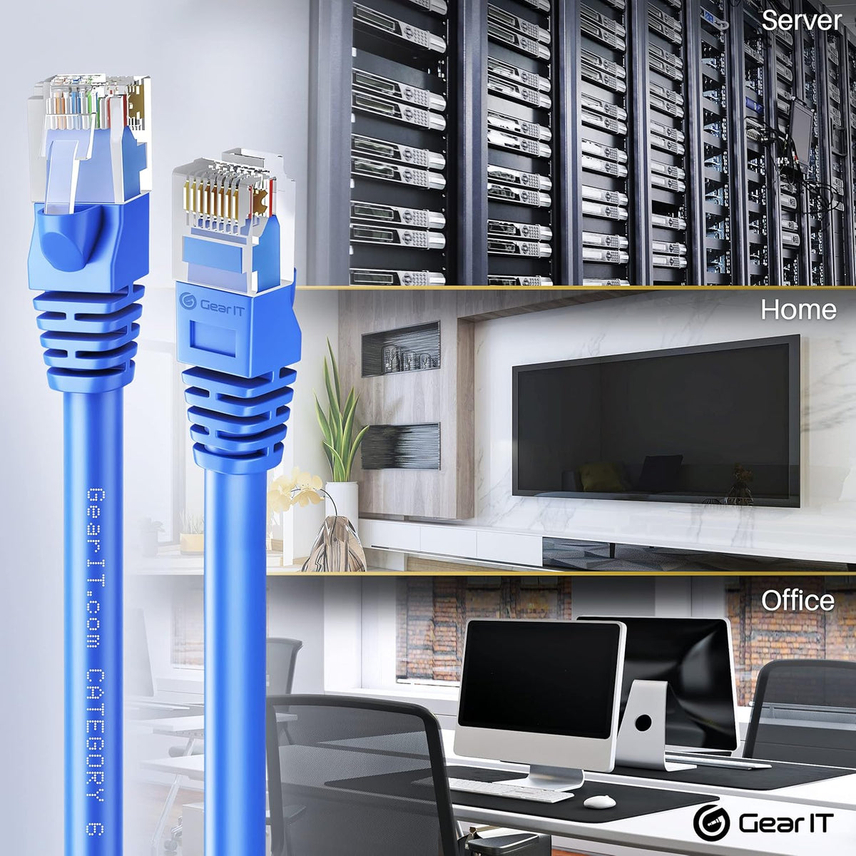 Cat 6 Ethernet Cable 1 ft 50-Pack Blue O841380