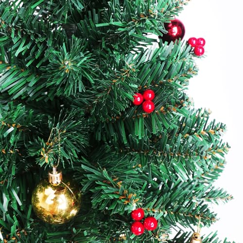 24 Inch Artificial Christmas Tree with LED Lights and Ornaments E128