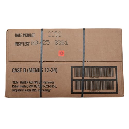 MRE Meals Ready to Eat Bundle (2 x 12 Packs) with Flameless Heaters J583