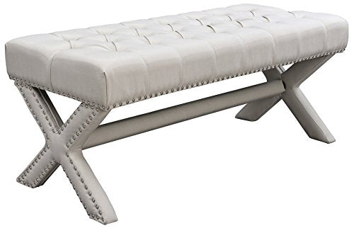 Dark Grey Velvet Bench V17919
