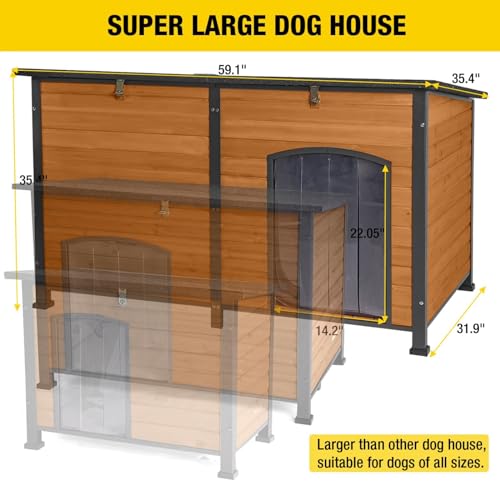 59" Large Insulated Dog Kennel with Liner E49600