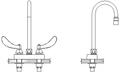 Commercial 4 in Cast Deckmount Swing W495