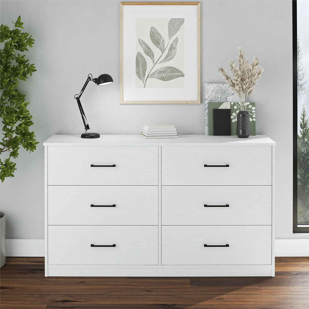 Black Oak 6 Drawer Dresser D41188