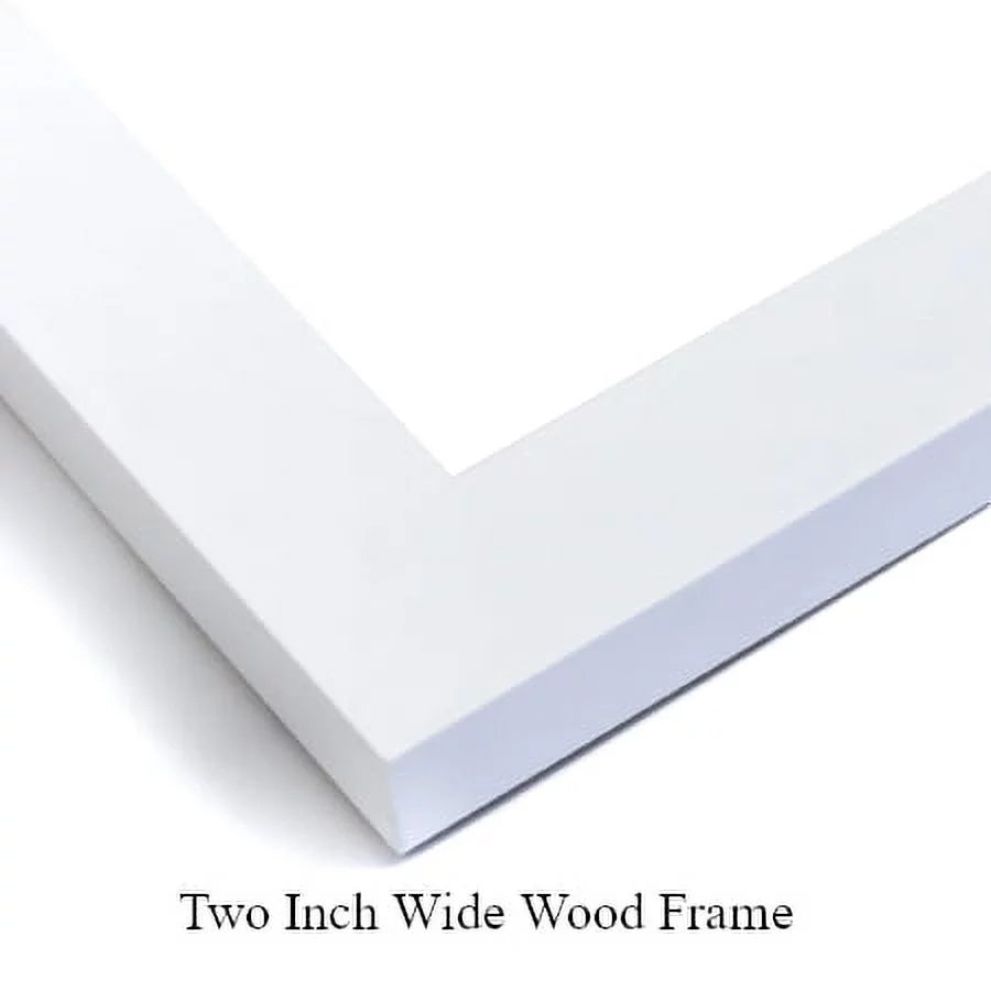White Modern Wood Framed Art Print Y546