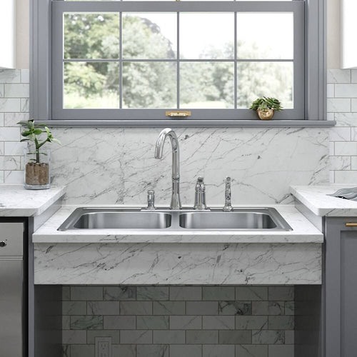 20 Gauge Stainless Steel Double Basin Drop-In Kitchen Sink F85719