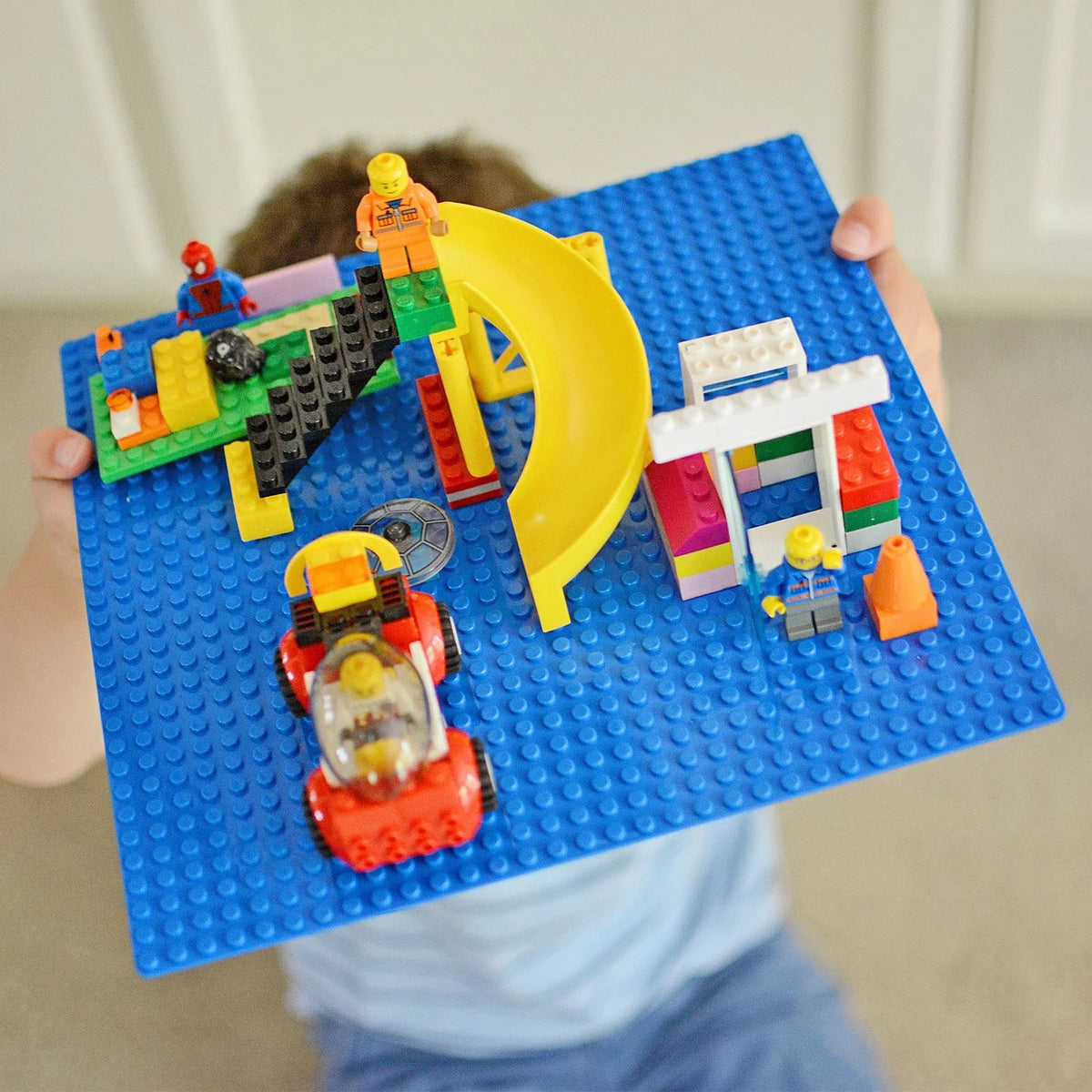 4 Building Blocks Baseplates 10"x10" Blue and Green U967