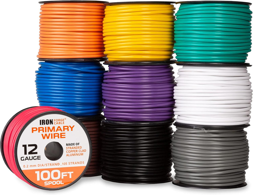 12 Gauge Copper Clad Aluminum Wire 100 Ft per Roll Pack of 2 U660