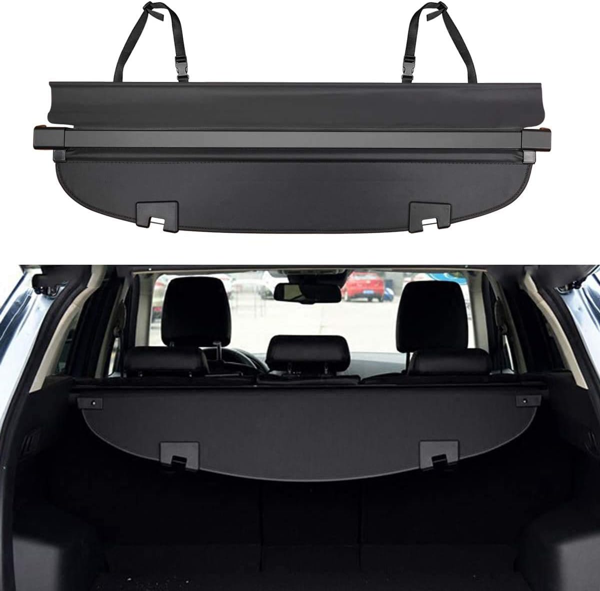 Black Retractable Rear Cargo Security Shield Shade Y207673