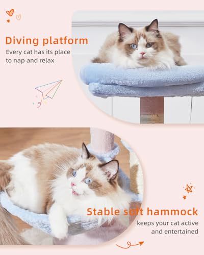 39.4-Inch Plush Cat Tree with 5 Scratching Posts W161172