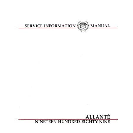 OEM Repair Maintenance Shop Manual for Cadillac Allante 1989 W8357