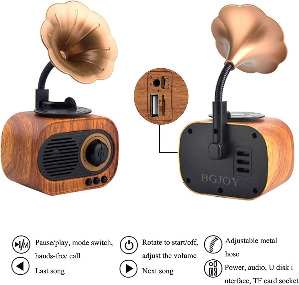 Vintage Wireless Portable Rechargeable Speaker A268780