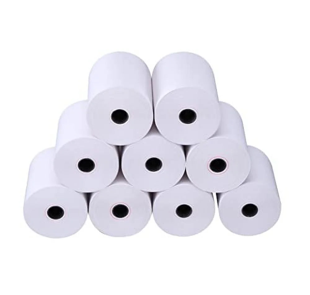 3" X 165' One Ply Bond Receipt Paper Rolls Pack of 50 V217